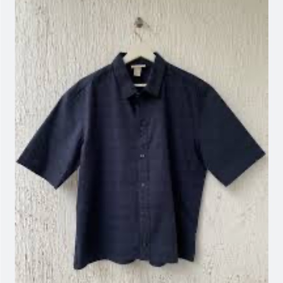 Marni for H&M blue & black geometric men’s shirt sleeve cotton button down Sz S - Picture 1 of 7